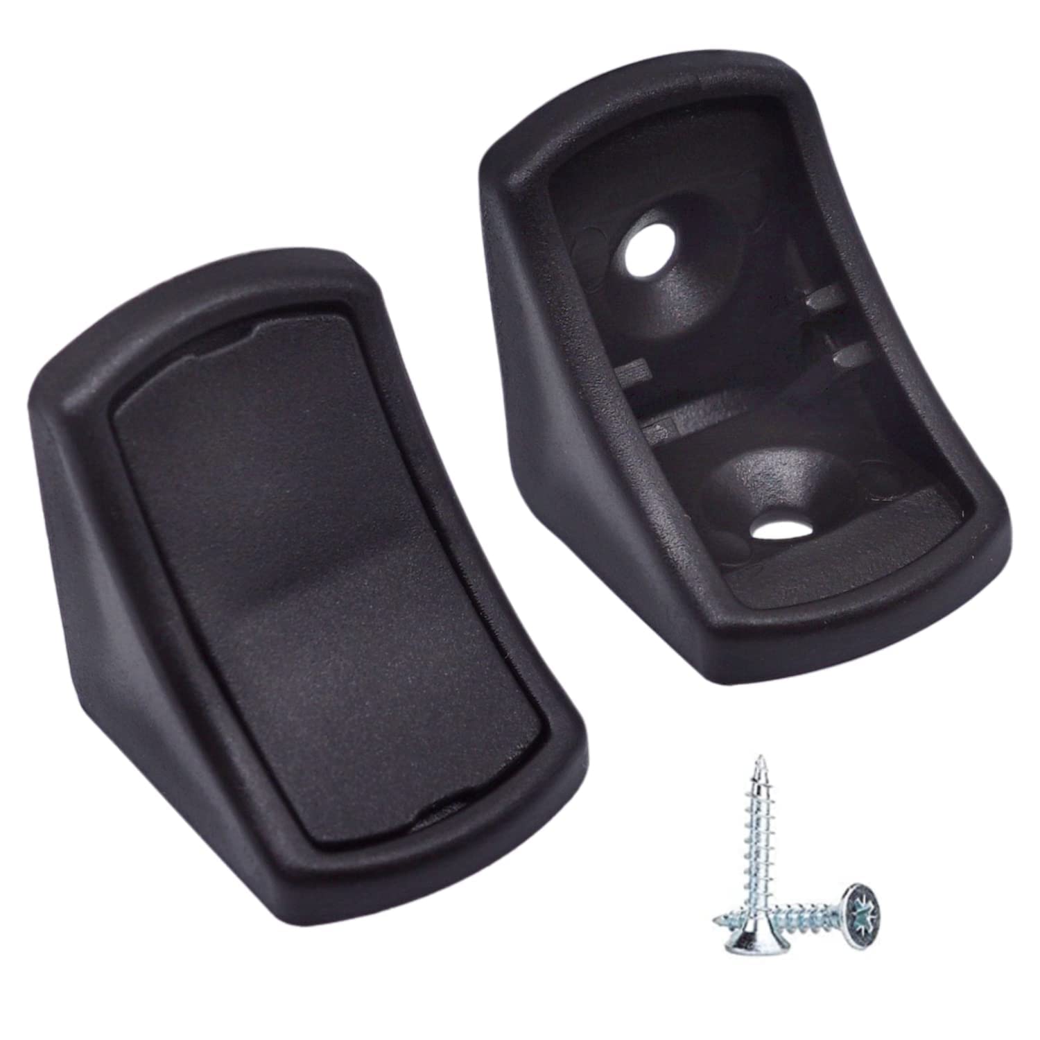 Diforma Black (Pack Of 100 Pcs) Shelf Brackets 24 X 24 Mm, Furniture Corner Joints, 90 Degree Plastic Corner Brace Joint, Right Angle, Screws Included (100, )