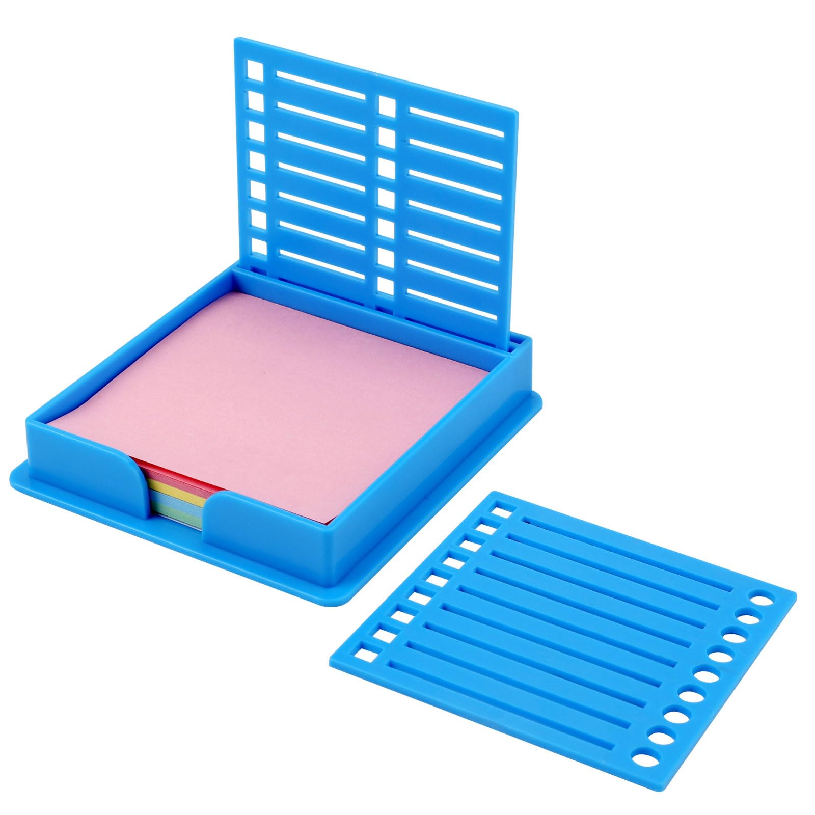 PEUTIER Sticky Note Dispenser with Stencil, 3x3 Inch Self-Sticky Notes, 100 Count, Office School Supplies