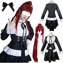 Erza Scarlet Cosplay Costume Erza Cosplay Outfit Uniform Maid Black Halloween Women