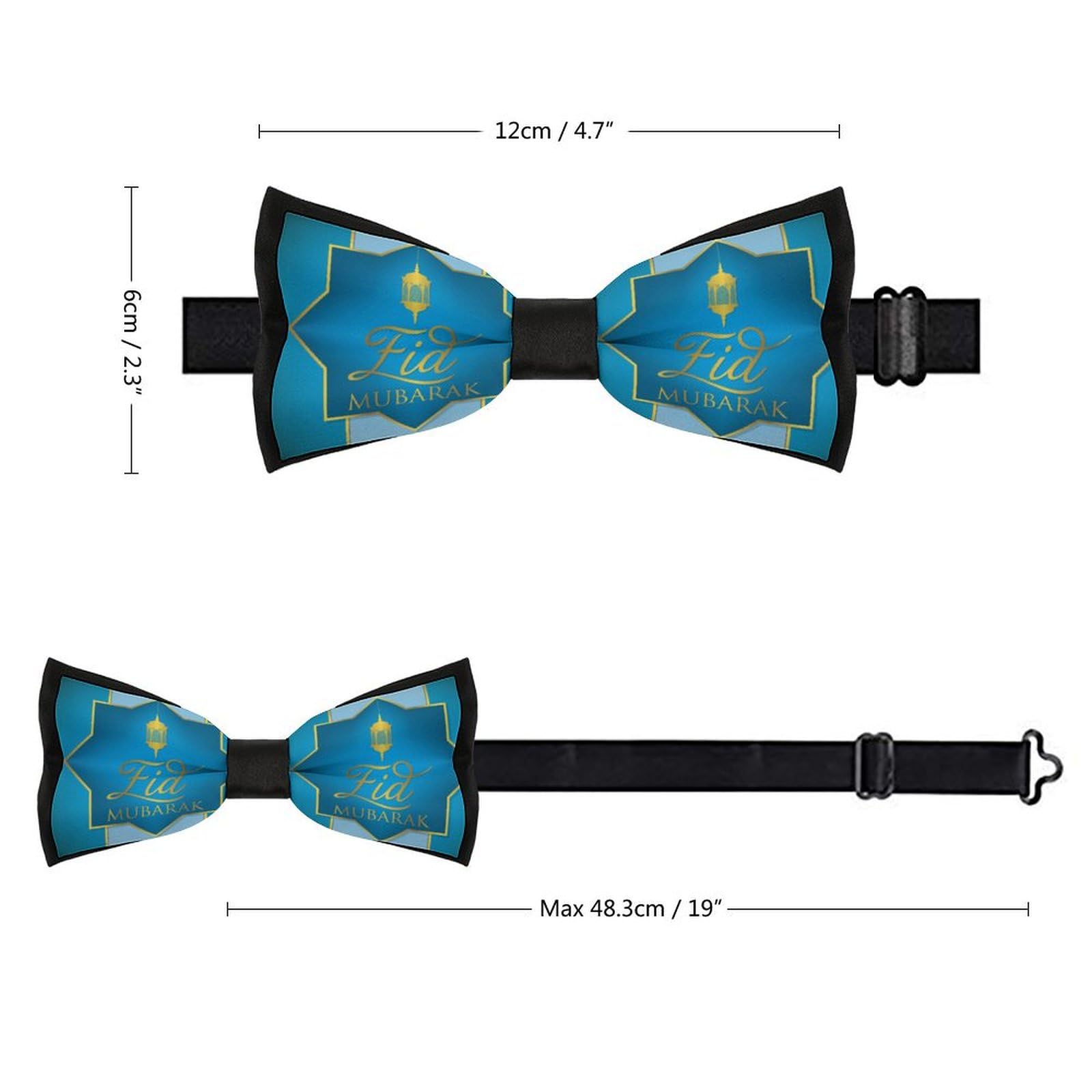 GoasNei Ramadan Kareem 2023 Bow Tie for Men Adjustable Necktie Funny Tie Neck Ties for Weddings Party
