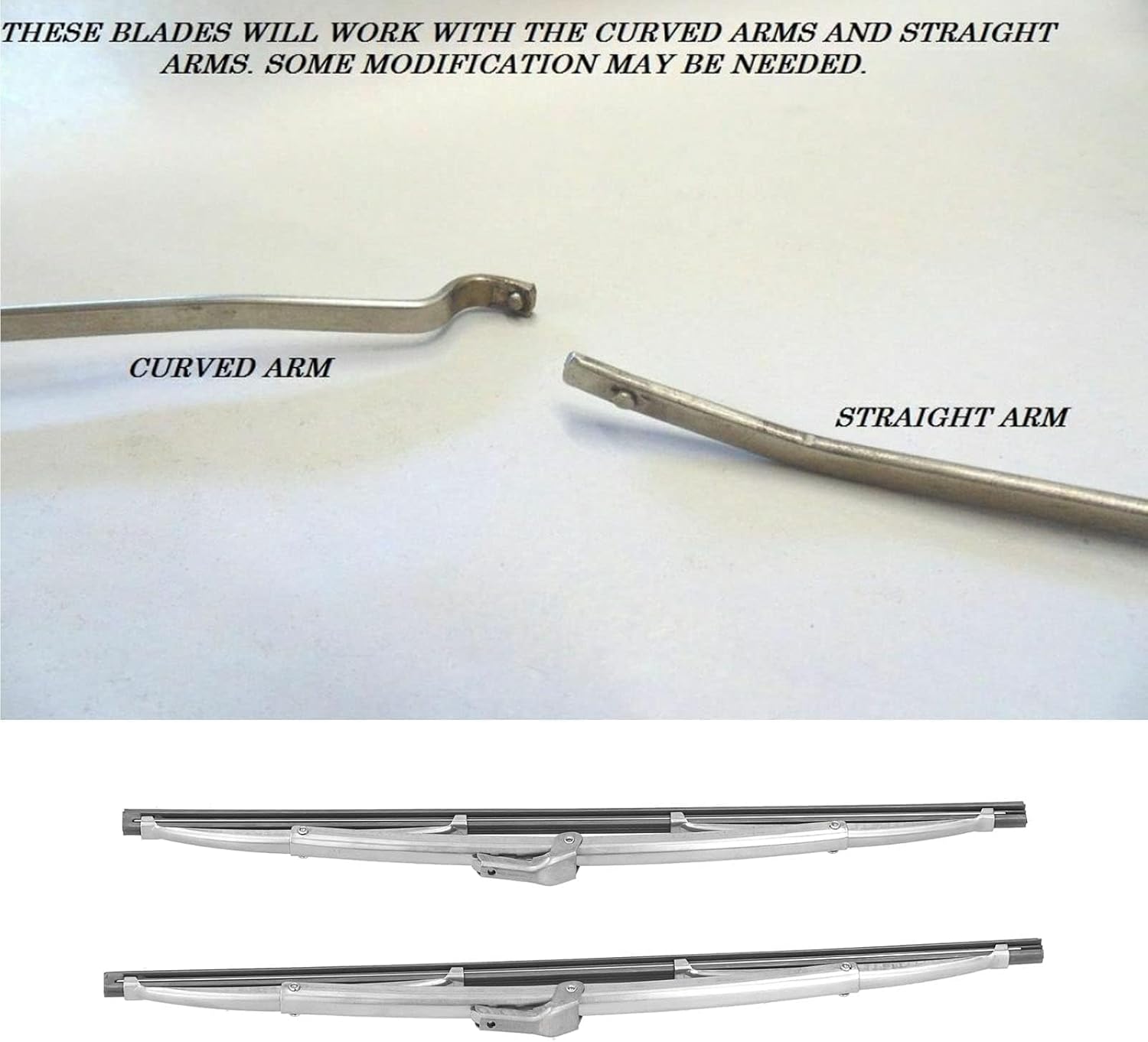 2PCS Windshield Wiper Blades Set, 12in/30.48cm Stainless Steel Front Windshield Wiper Blades Universal Fit for Most Cars, Easy to Install, Silver