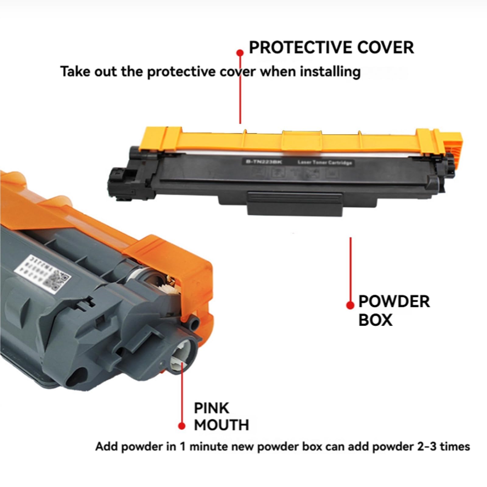 Cartuccia di Toner Alta Capacità Compatibile TN223 per Brother con Chip