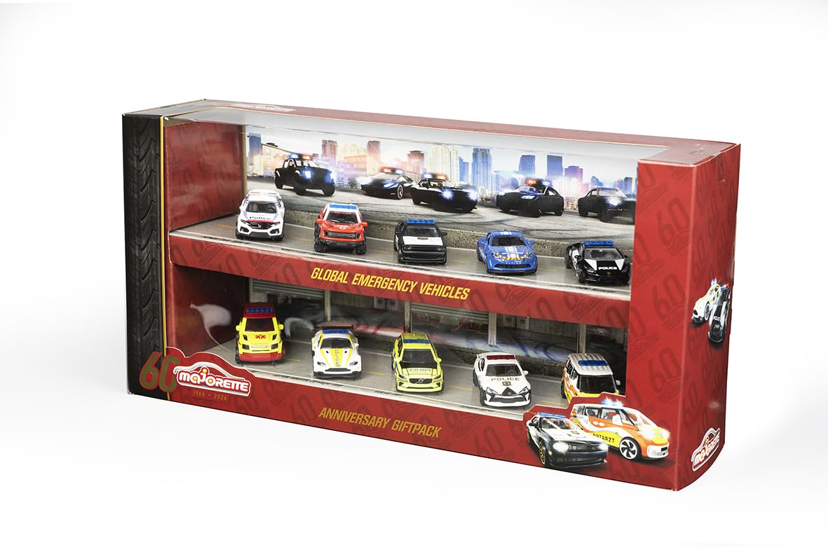 Majorette - Collection Premium - Véhicules Majorette - Coffret de 10 véhicules de Secours internationaux - 212054104