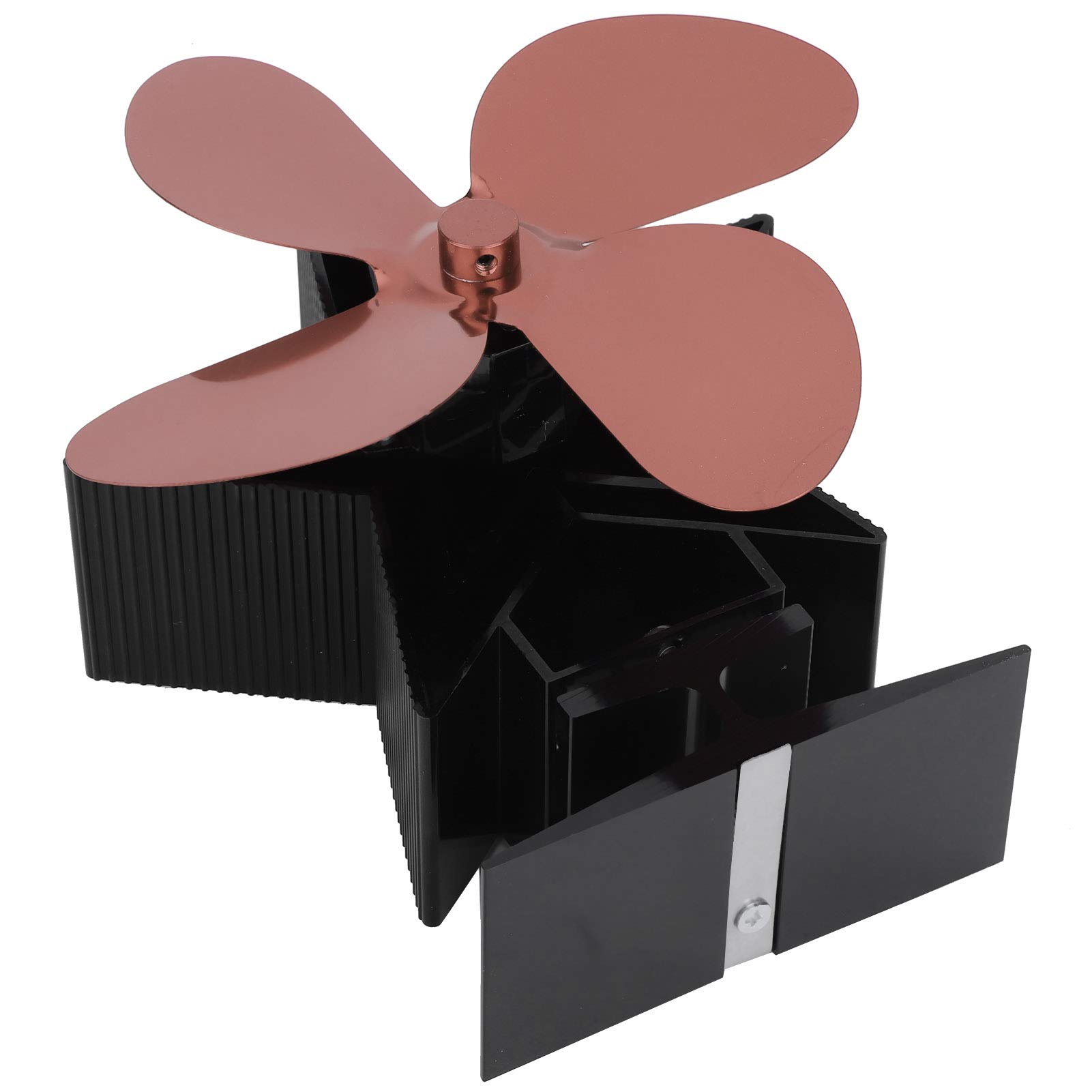Ventilateur de poêle à bois 4 lames Domary laiton antique pour diffusion de chaleur domestique