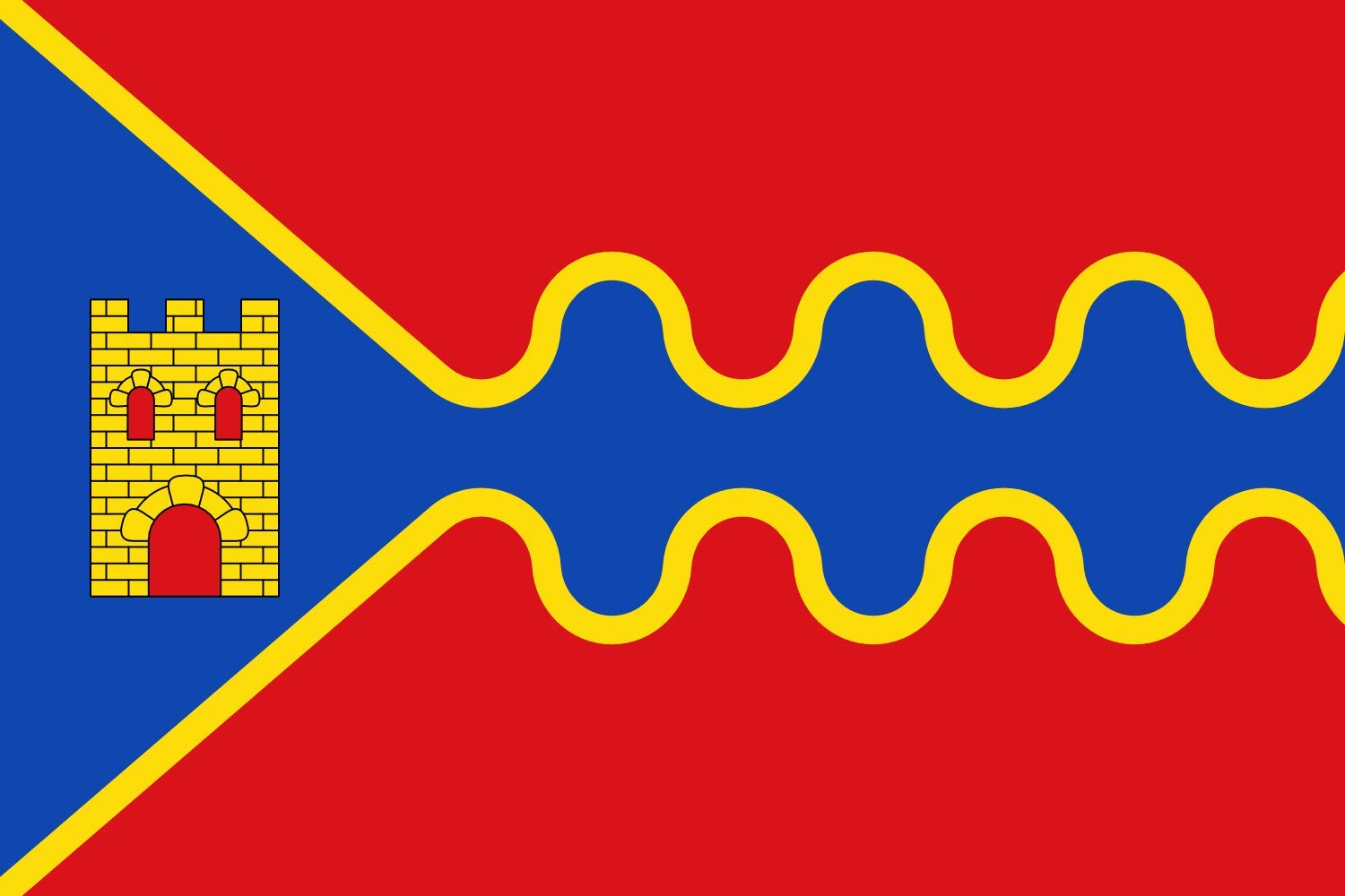 Drapeau Large Oliete Teruel aux couleurs de l'Espagne en grand format