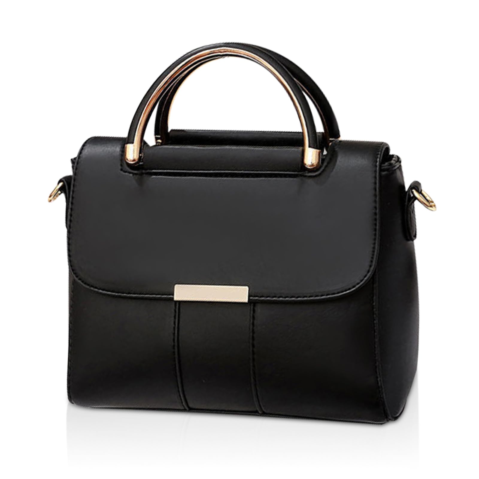 FANDARE Mujer Bolso Bandolera Elegante Para Teléfono Móvil de PU Cuero - Monederos Carteras de Hombro Cruzado Crossbody Bag Bolsa de Honda Negro