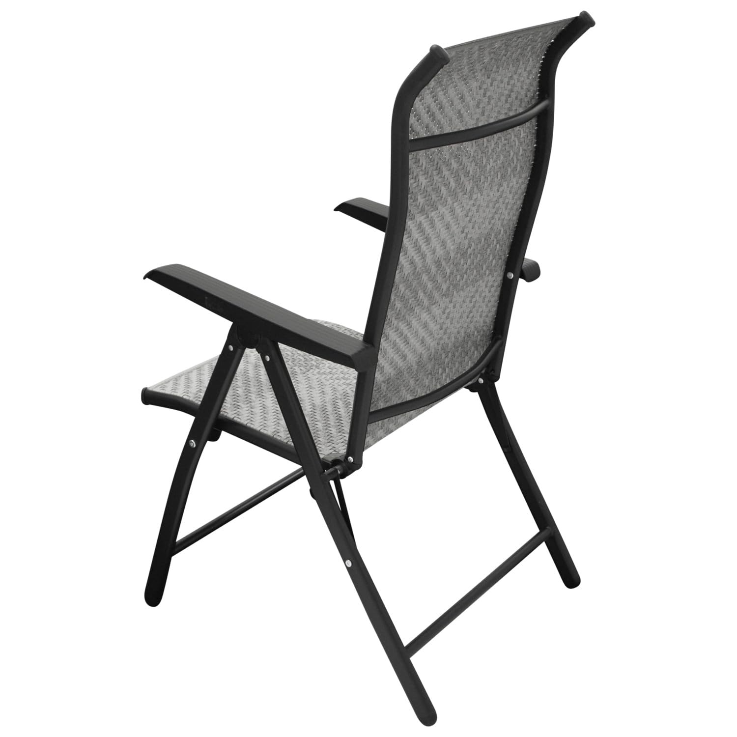 DEGAMO 2X Klappsessel Gartensessel Antibes Hochlehner, Metall und Polyrattan grau, 7-Fach verstellbar, faltbar, Outdoor