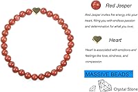 Vista 418 de MASSIVE BEADS Pulsera elástica de yoga hecha a mano con piedra natural, cristal curativo, energía, regalos para adultos unisex de 0.157 in, 0.236