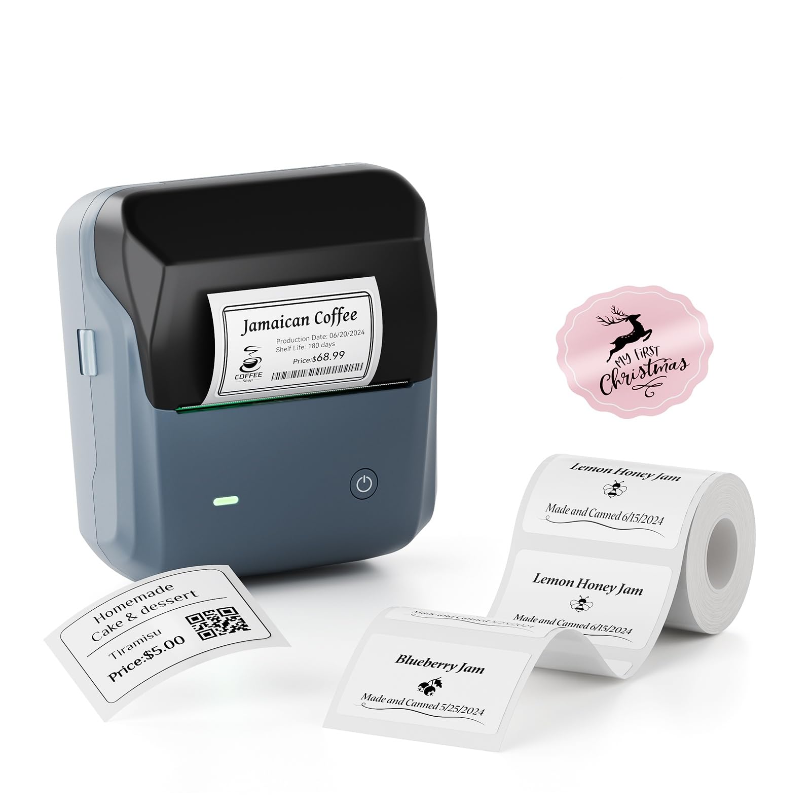 NIIMBOT B31 Etiquetadora con 1 Rollo de Papel de Etiquetas | Impresora de Etiquetas portátil de 3 Pulgadas para códigos de Barras,Direcciones,Compatible con Smartphones y PC,Azul