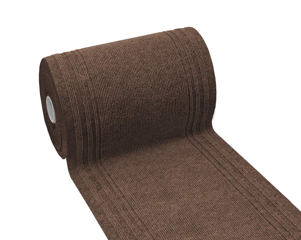 emmevi - Alfombra antideslizante para pasillo, Por metro, h67 cm, moqueta absorbente, Marrón