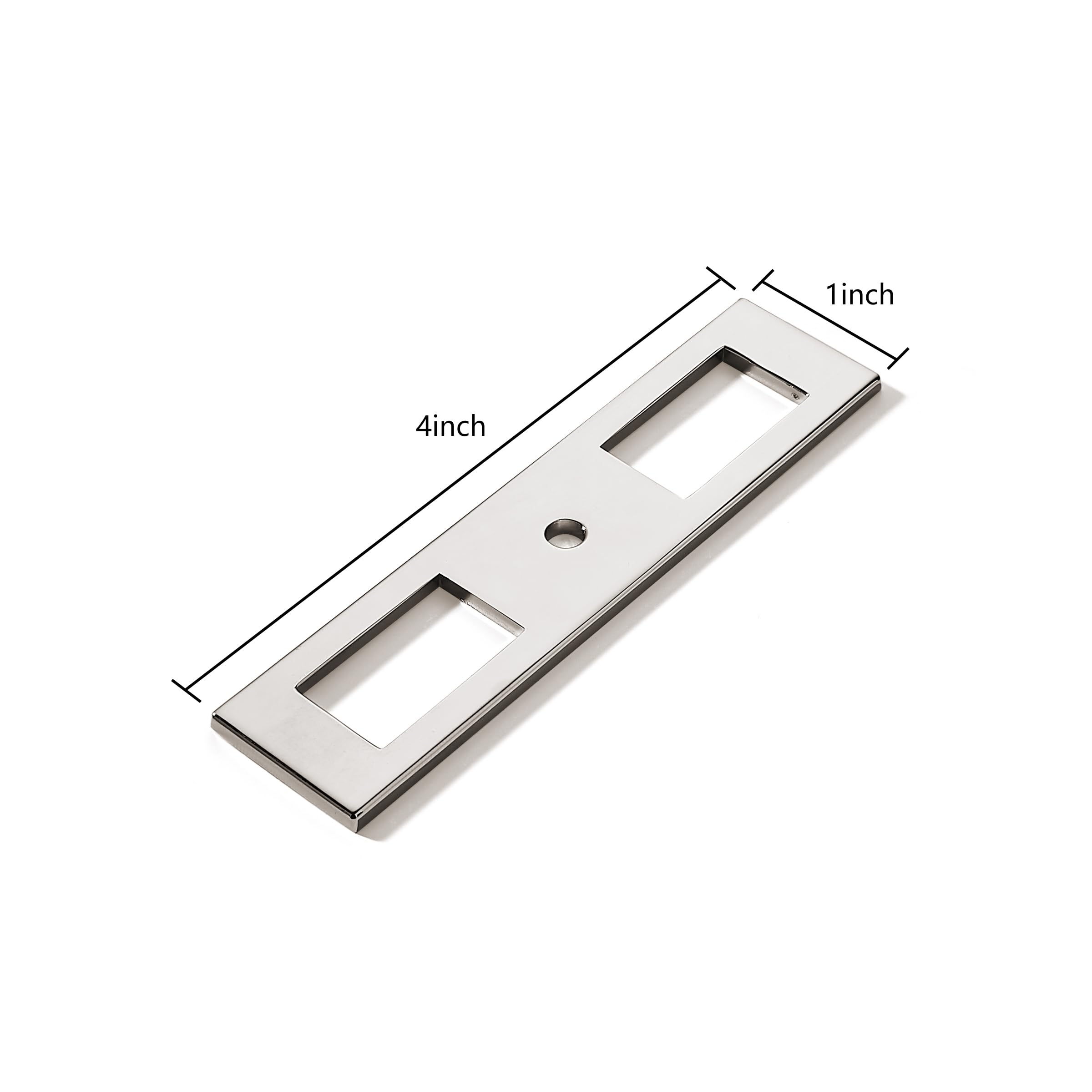 Polished Nickel Cabinet Backplate - 288, 4 in (102 mm) — KHTUMEWARE