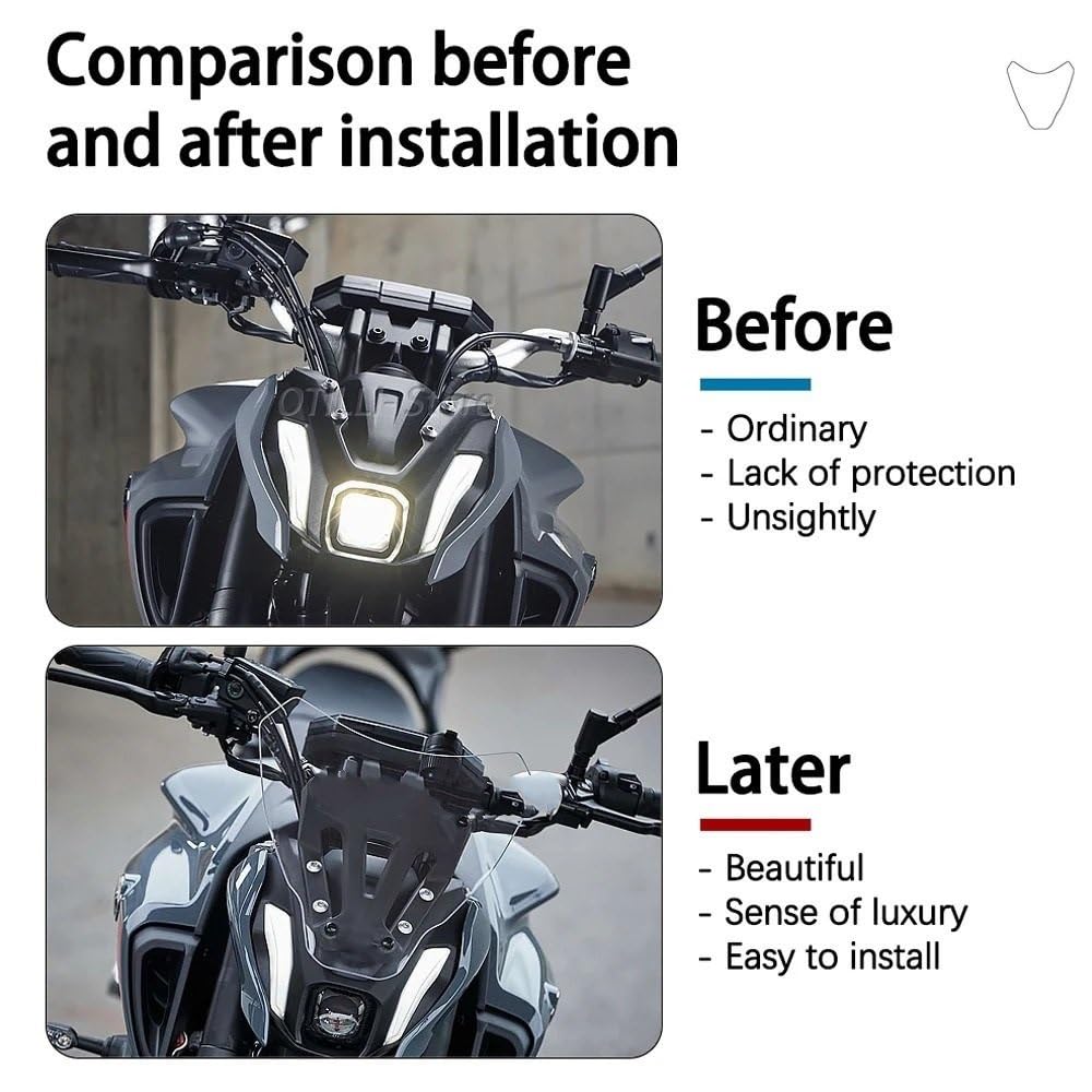 Parabrezza Adatto per Yamaha MT-07 MT07 MT 07 Mt07 2021 2022 Accessori per moto Parabrezza Parabrezza Deflettore aria