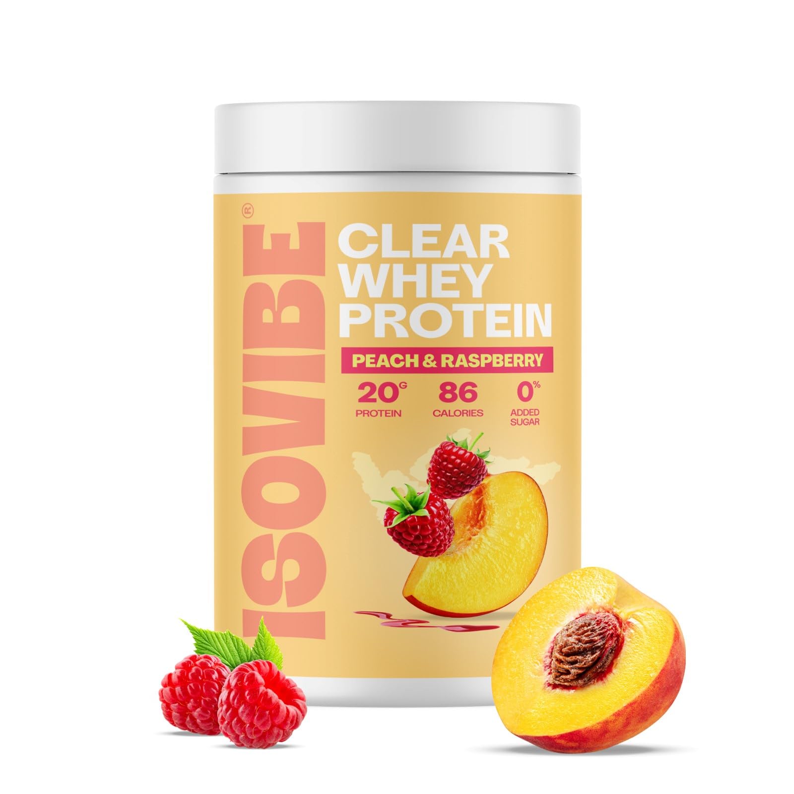 Clear Whey Protein Powder Peach & Raspberry (20 Servings) Refreshing Protein Water | Zero Added Sugar | High Protein 20g Per Serving