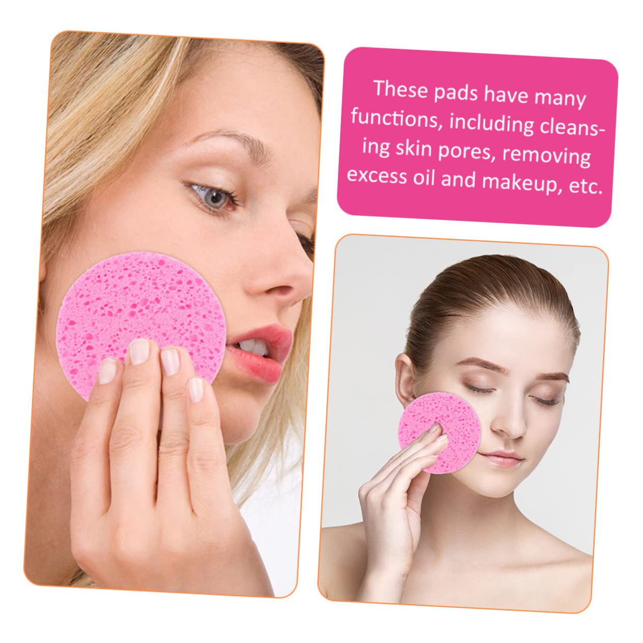 minkissy 100pezzi Spugne Per Pulizia Facciale Rotonde Morbide e Comfortevoli Per Rimuovere Trucco e Pulire Viso Confezione Materiale Sicuro e Pratico Per Viaggi