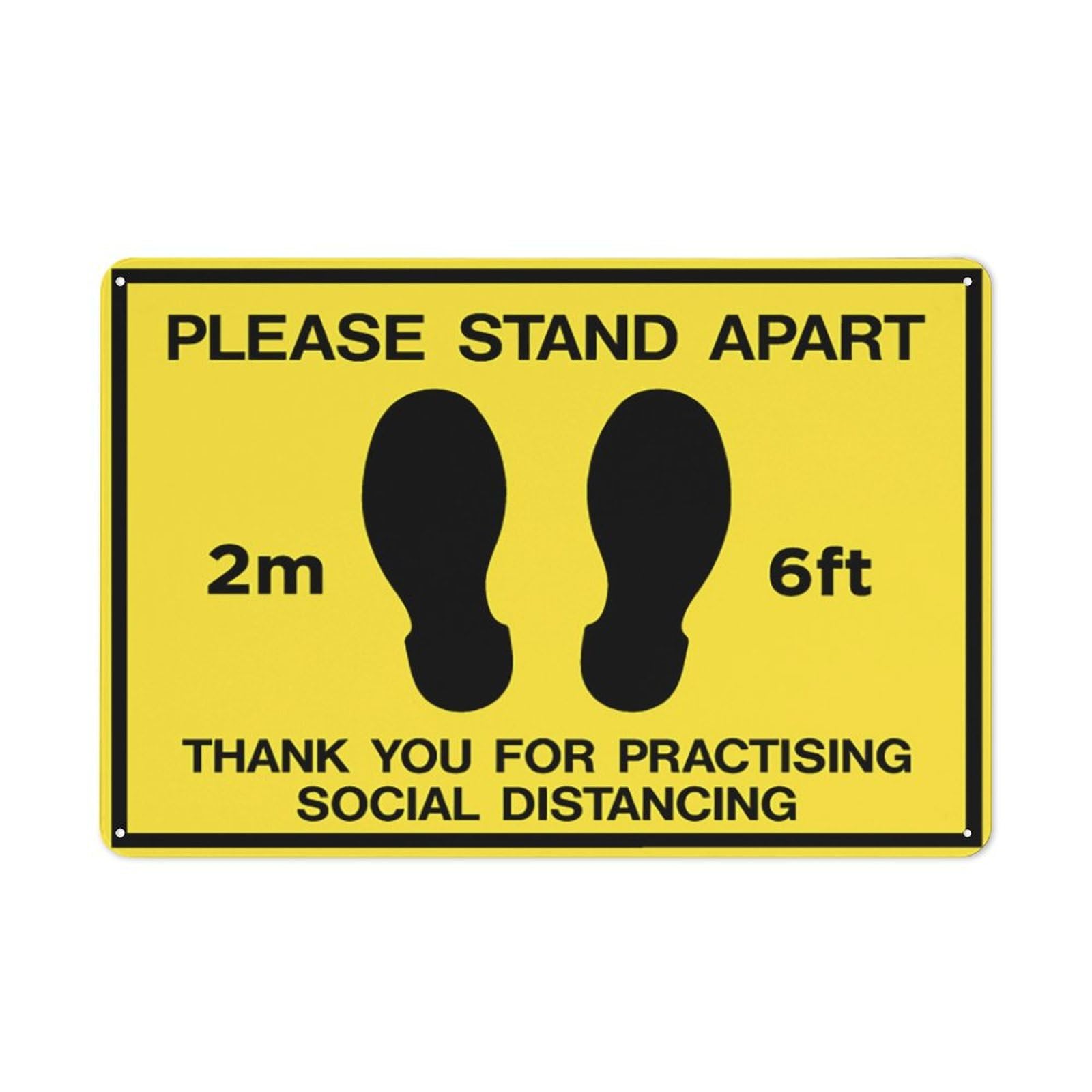 Sd102 - Please Stand Apart Sign, 8x12 Inch UV-Printed Aluminum Outdoor Sign, Weatherproof Security Sign for Home or Business