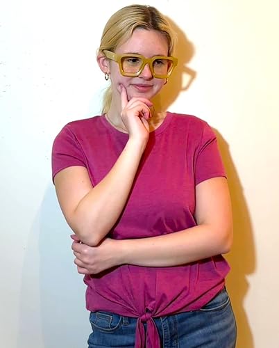 Miniatura 3 de VISOONE - Lentes de bloqueo de luz azul con marco rectangular TR90 estilo preparatoria y elegante para mujeres y hombres