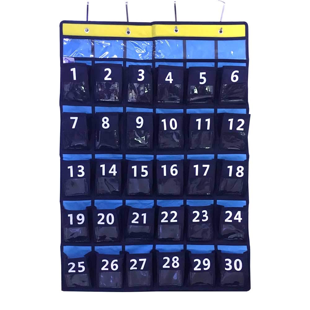 Rainpeach Hanging Numbered Classroom Cell Phones Pocket Chart Pocket ...