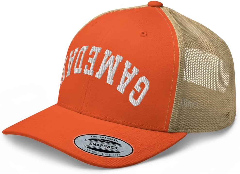 NG Game Day Embroidered Upside Down Curved Bill Trucker Hat Mid Crown Adjustable Cap