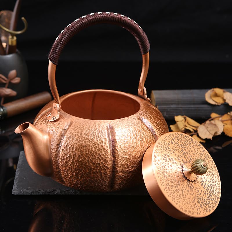 1800 ml wzór dyni ręcznie robiony czajniczek piec górny miedziany dzbanek do herbaty turecki dzbanek do herbaty czysty na płytę kuchenną miedziany czajnik do herbaty płyta kuchenna