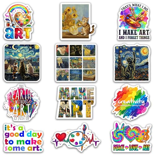Art Stickers 12pcs for Students Artists, Waterproof Artist Stickers, Art Theme Stickers for Laptop...