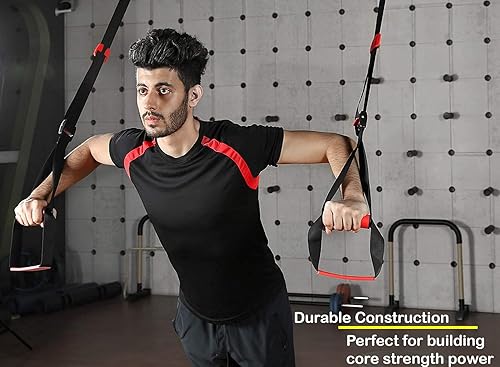 Miniatura 8 de Paquete de equipo de ejercicio de entrenamiento de suspensión todo en uno, kit de entrenamiento de resistencia de fitness con correas profesionales