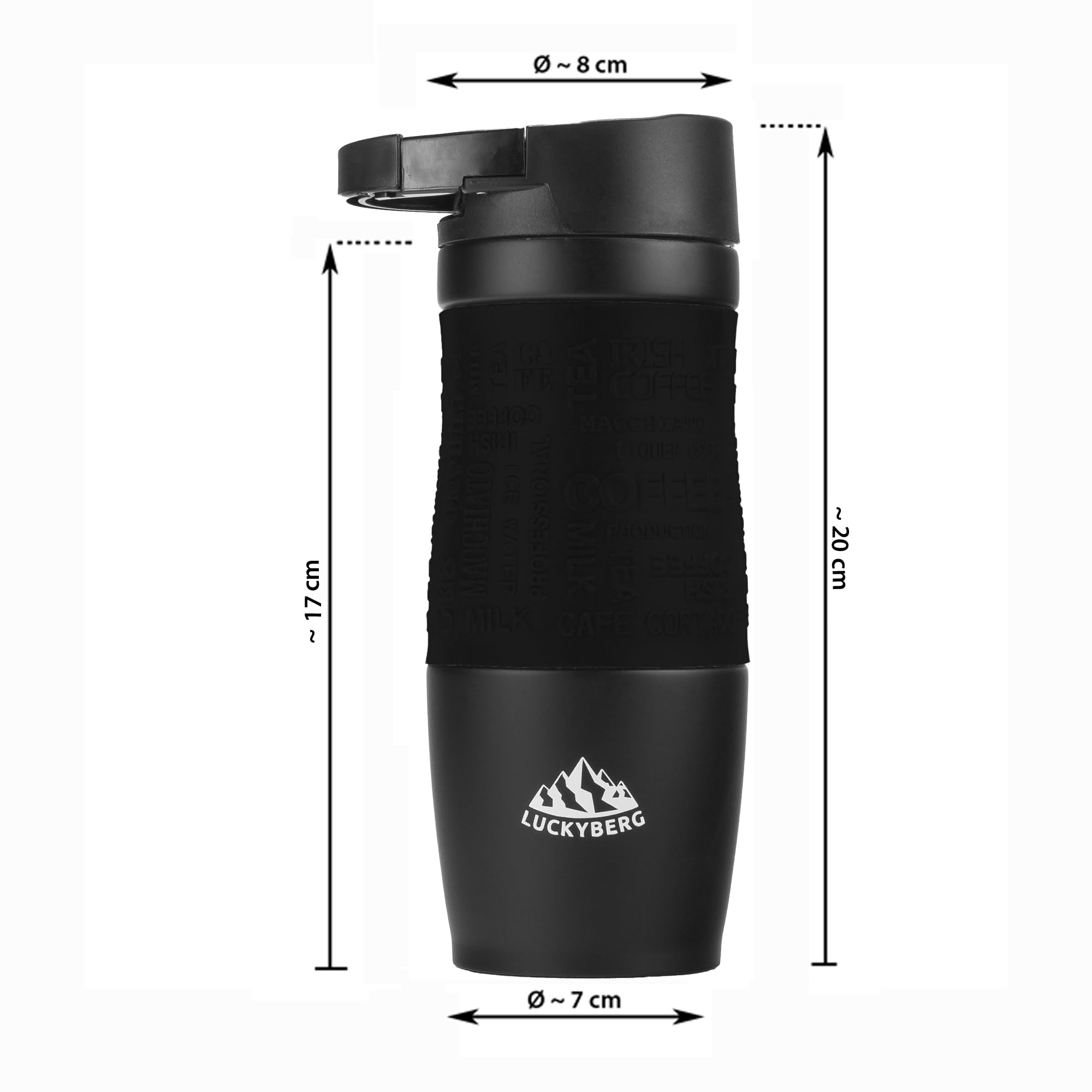 Kubek termiczny 400 ml | 480 ml, kubek termiczny w wielu kolorach, kubek podróżny z podwójnymi ściankami, do gorących i zimnych napojów, izolowany próżniowo kubek podróżny, 1 sztuka (400 ml,