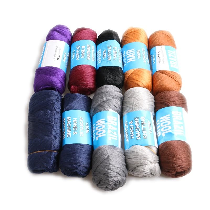 70g di capelli di lana brasiliana a bassa temperatura, ignifughi, in fibra sintetica for realizzare trecce a scatola(#Purple)