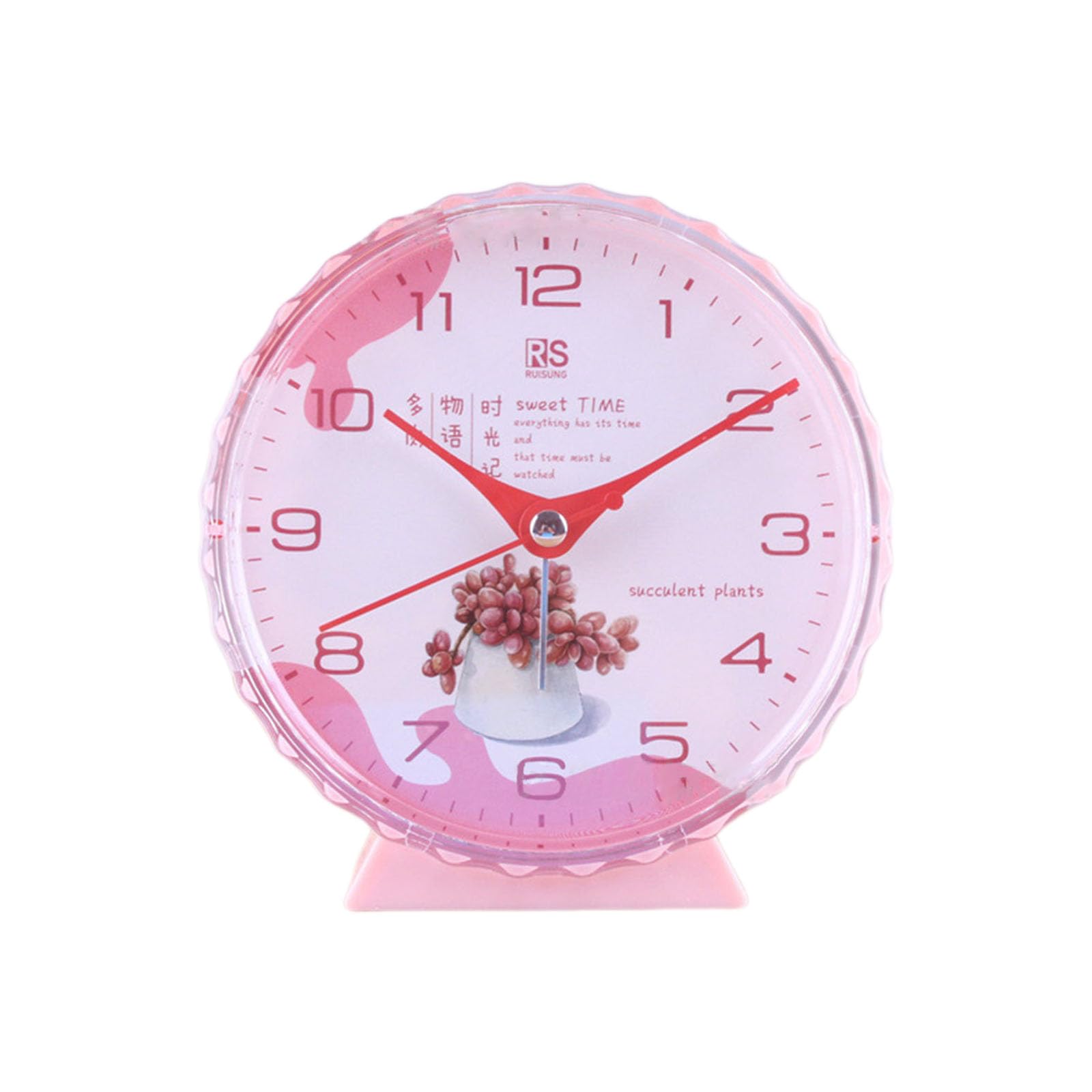 Msioytog Round Alarm Clock Battery Operated Desk Clock Student Bedsides Desktops Alarm for Bedroom Travel Kitchen Kid Room