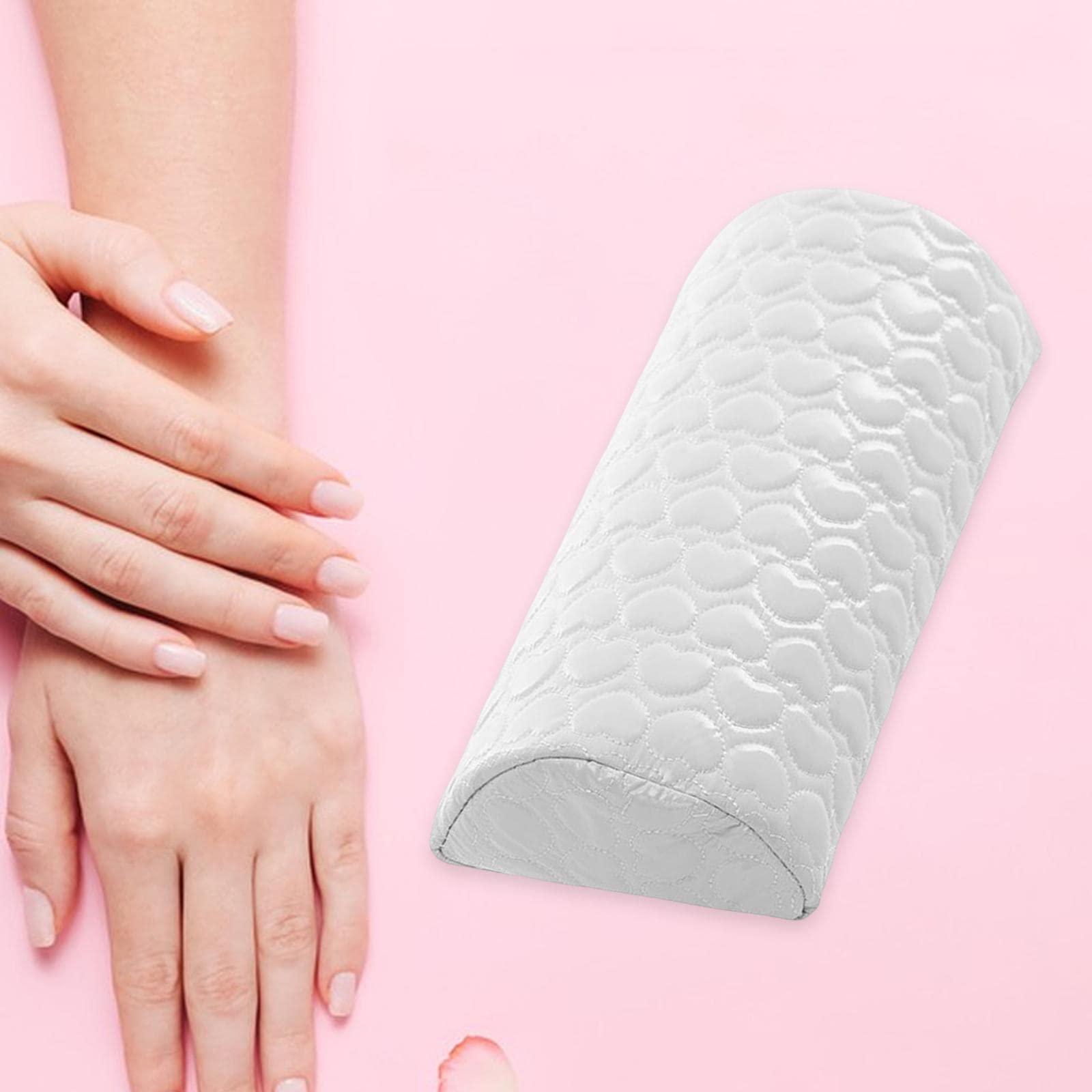 Milageto Soporte para Herramientas de Manicura con Reposabrazos para Uñas de Media, Accesorio Profesional Suave, Cojín, Reposabrazos, Almohada de Mano, Blanco