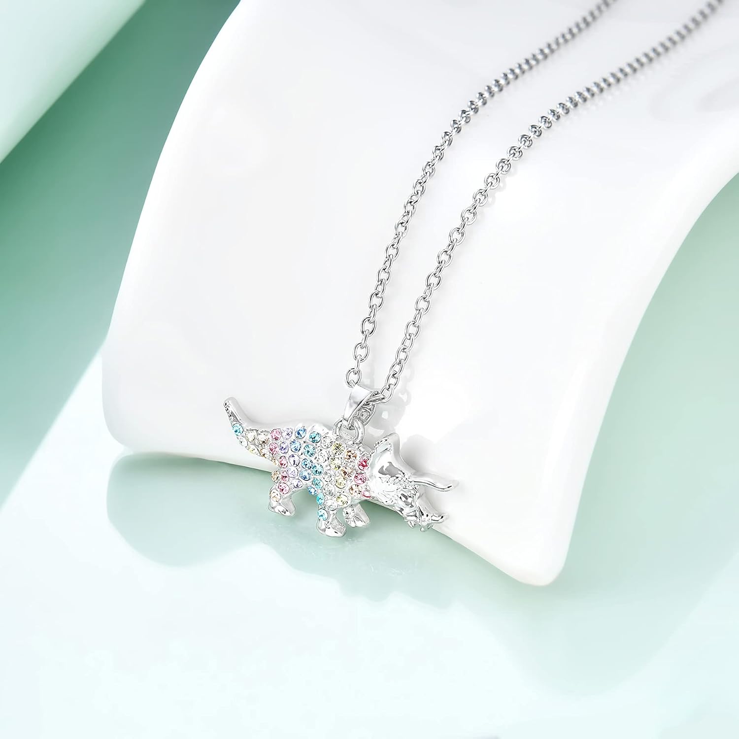 luomart Girls Dinosaur T-Rex Charm Necklace Jewelry Gift,Animal Lover Gifts Pendant for Women - Image 2