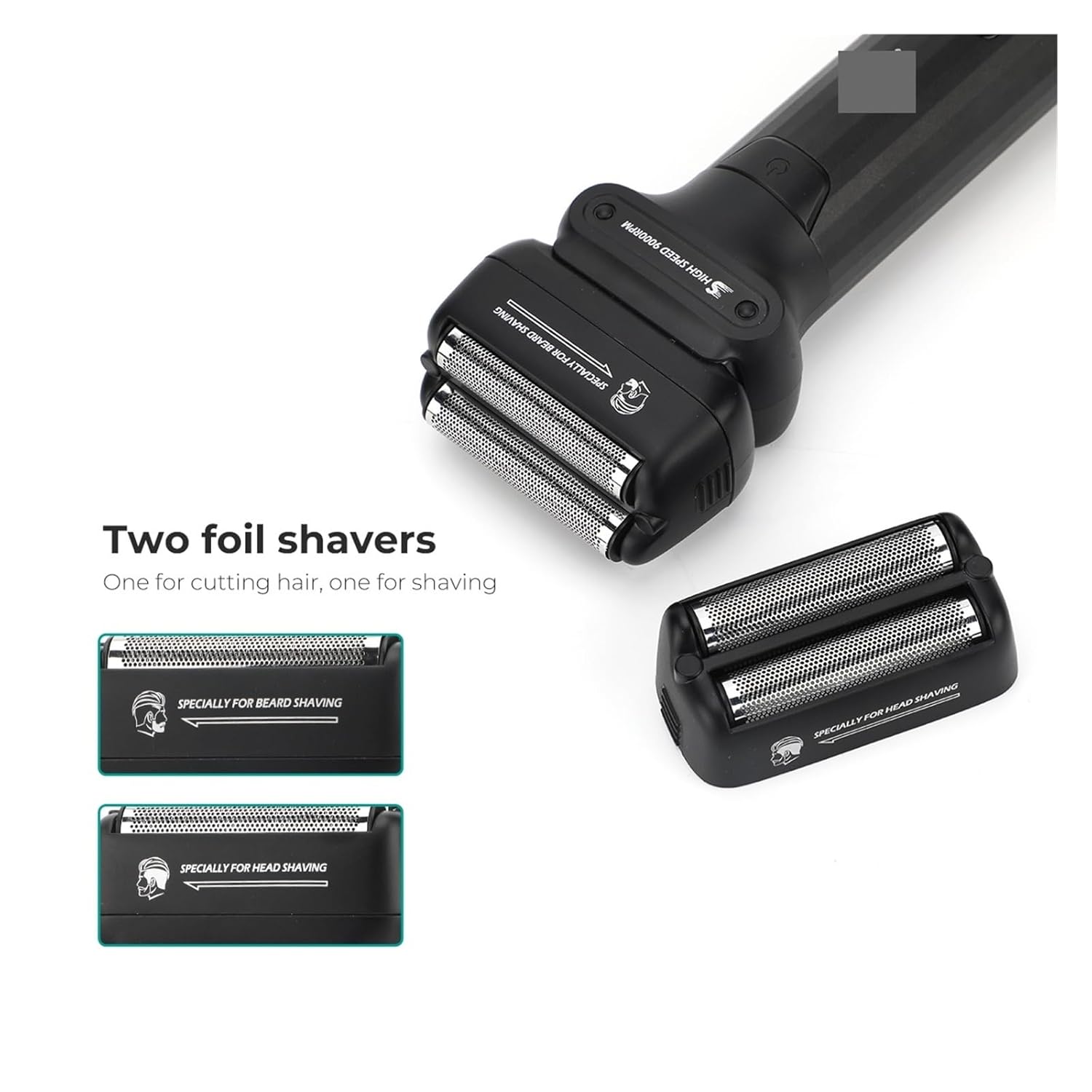 Fit for Professional 0MM Foil Shaver for Men - 9000 RPM Electric Beard Trimmer & Shaving Machine