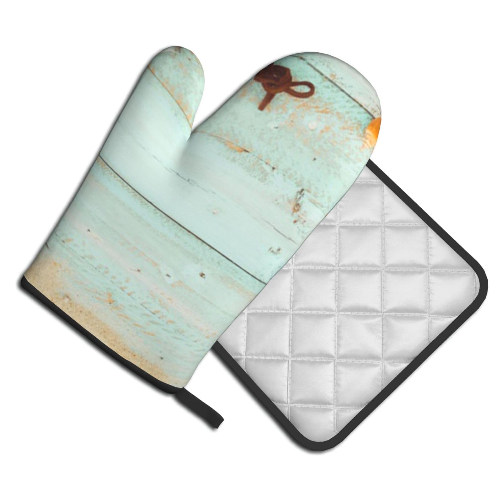Oven Mitts and Pot Holders Set of 2 Pcs, Summer background Printed Heat Resistant Kitchen Gloves Potholders for Cooking Baking Grilling