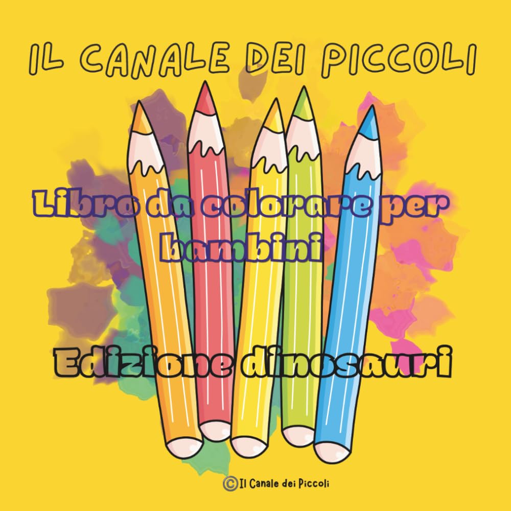 Libro da Colorare per bambini piccoli con Simpatici Dinosauri