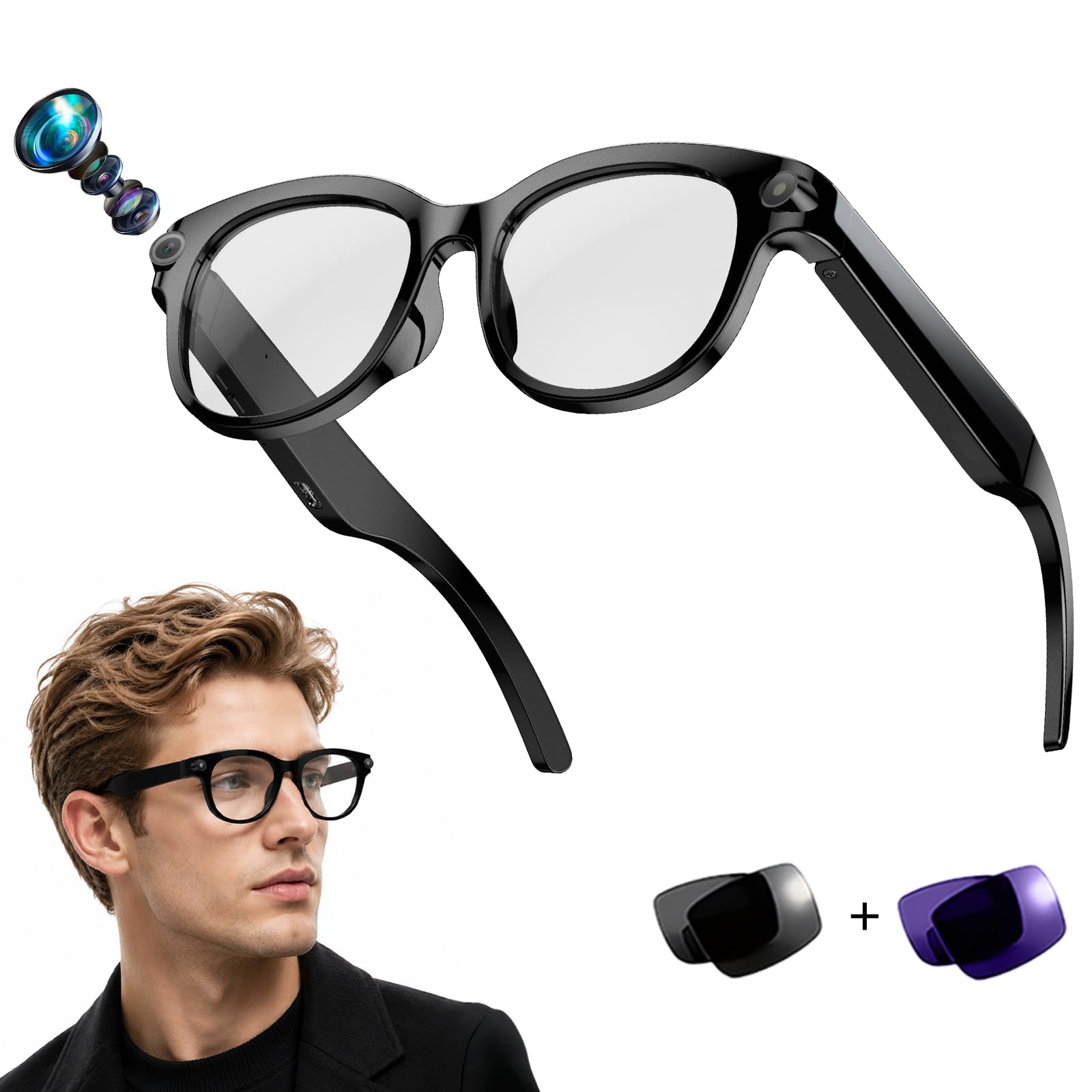 OnsetGizmo Smart Camera Glasses – 8MP Video Recording