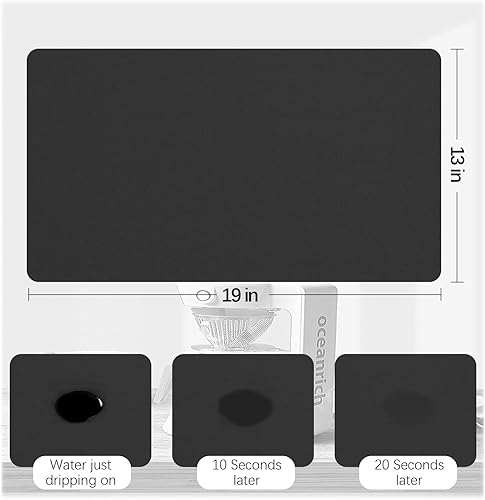 Miniatura 2 de Tapete para cafetera para encimeras, decoración de cafetería, almohadillas grandes para cafetera, absorbente, lavable, reversible, tapete de