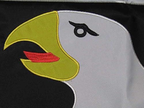 Miniatura 9 de Trade Winds 101st Airborne Black 2 x 3 pies - Bordado de doble cara, doble nailon, rayas cosidas, ojales de latón resistentes y protección UV.