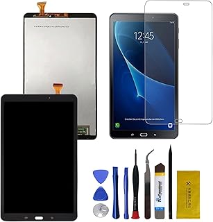 LCD Touch Screen Assembly Digitizer Compatible with Samsung Galaxy Tab A 10.1 2016 SM-T580 T585 T587 LCD Touch Screen Display Assembly Replacment with Tempered Glass and Tool (Black)