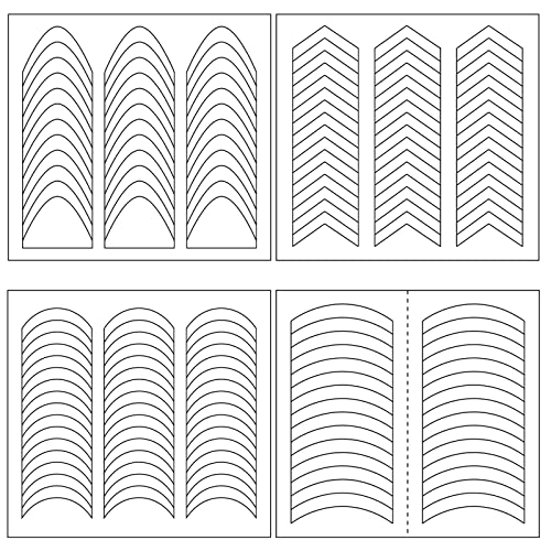 Maiousu Store 120 Sheets 4 Designs Nail Art Stencils French Tip Guides Stickers Nail Art Tips Guides For Diy Decoration Stencil Tool #TOP10
