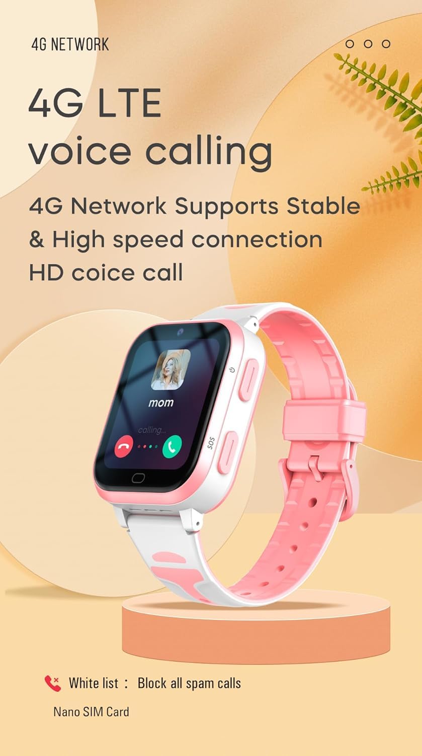 SMARTWATCH 4G PER bambini GPS SOS orologio telefonico chiamate pulsante orologio bambini