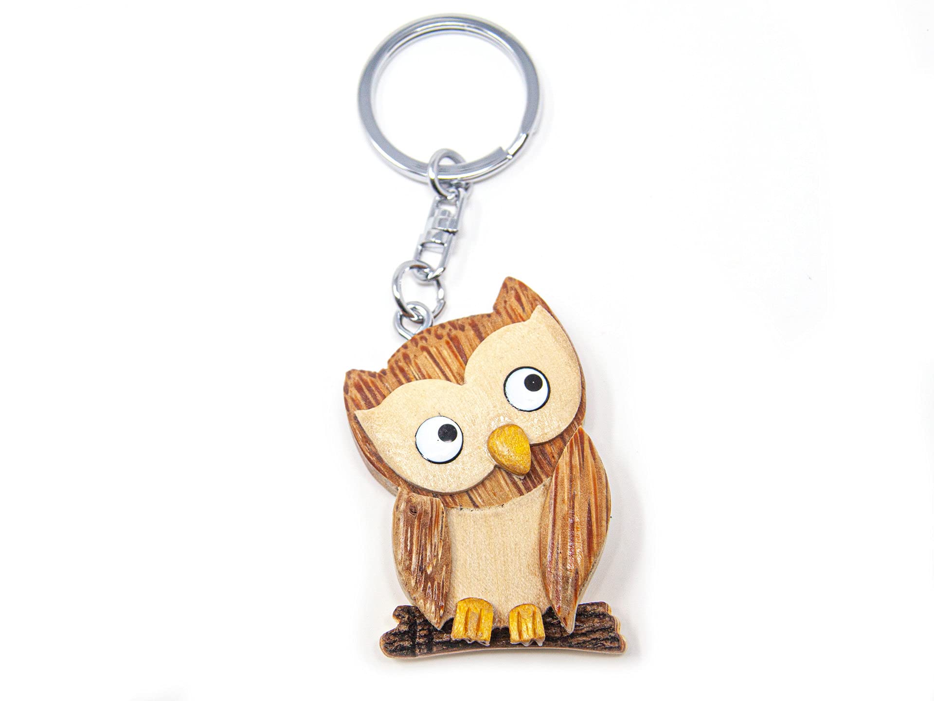 Porte Clés Chouette En Bois - Maîtresse, Marraine, Tata Etc