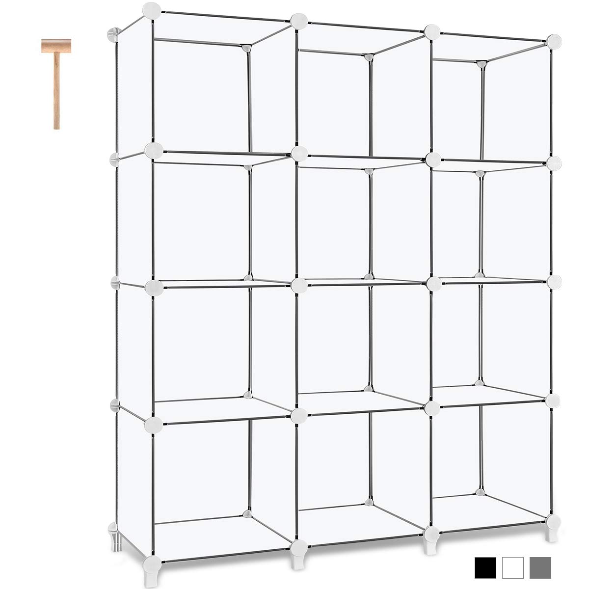 Tomcare Omcare Cube Storage 12 Cube Book Shelf Storage Shelves Closet Organizer Shelf Cubes Organizer Plastic Bookshelf Bookcase Diy Square Closet Cabinet Shelves For Bedroom Office Living Room Whi E 2028 White 12 Cube