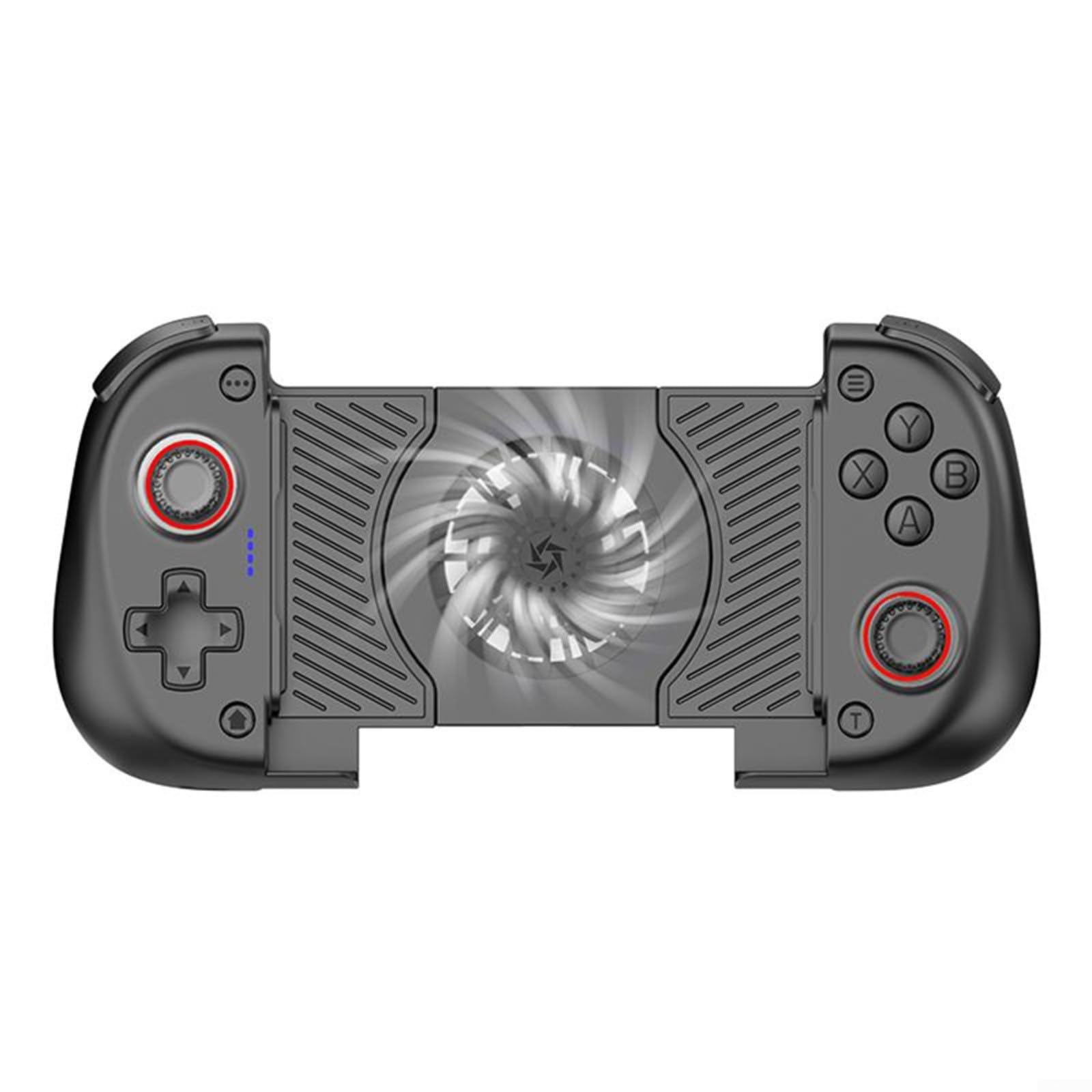 Manette de jeu mobile sans fil avec ventilateur de refroidissement et joysticks à effet Hall, batterie 20H pour Android et iOS (noir)