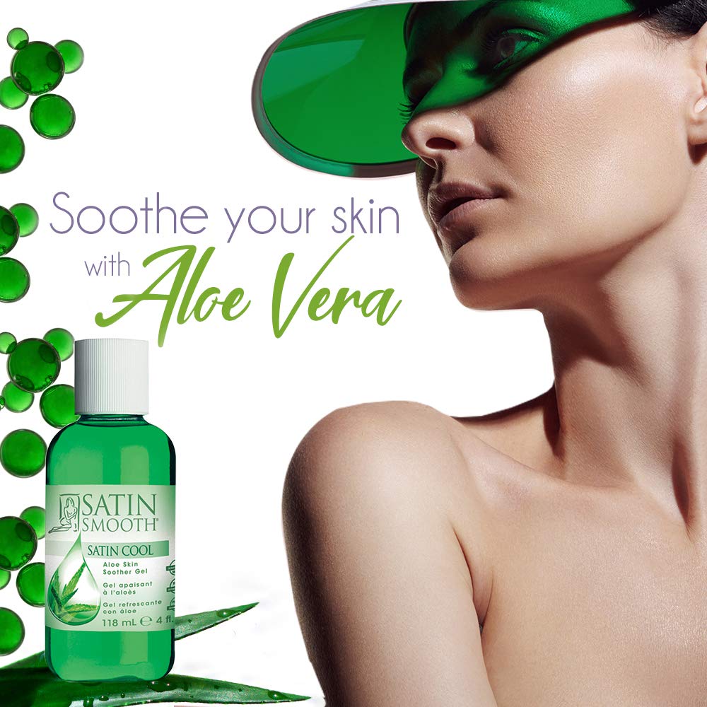 SATIN SMOOTH Satin Cool Aloe Vera Skin Soother Gel, 4 fl oz, 2-Pack