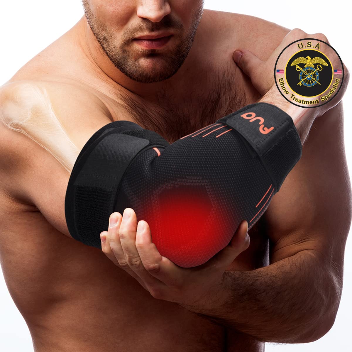 Elbow Brace for Tendonitis and Tennis Elbow, Arm Wrap Elbow Compression Sleeve for Men, Women Elbow Splint for Cubital Tunnel Syndrome and Ulnar Nerve, Metal Forearm Brace Immobilizer Help Sleeping at Night Pain Relief