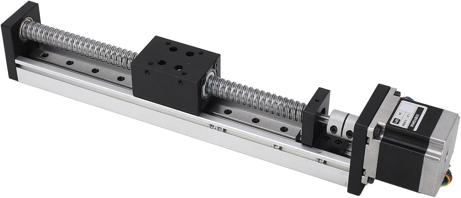 Linear Stage Motion Actuator High Precision 200mm Stroke 16mm Ballscrew Heavy Duty Linear Slide Table for Industrial Machinery Milling Machines Lathes Grinders Aluminum All