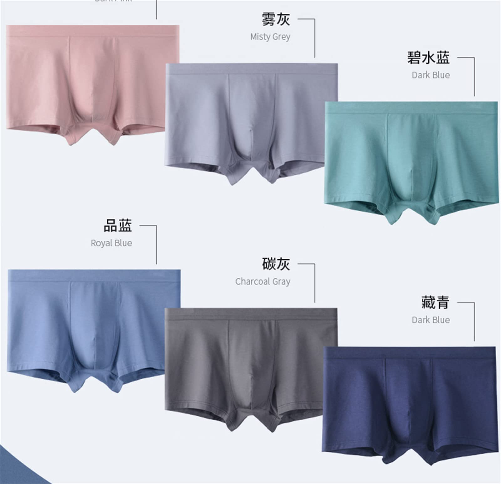 Calzoncillos Hombre Paquete De 6 80S Pima Cotton Men Ropa Interior Juvenil Boxeador Inconsútil