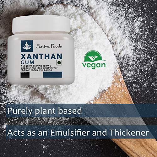 Image of Sattvic Foods Xanthan Gum (350 g) | Gluten-Free Stabilizer, Emulsifier & Vegan Thickener | NON-GMO & Keto-Friendly | Essential in Gluten-Free Baking, Use in Gravies, Sauces, Salad Dressings