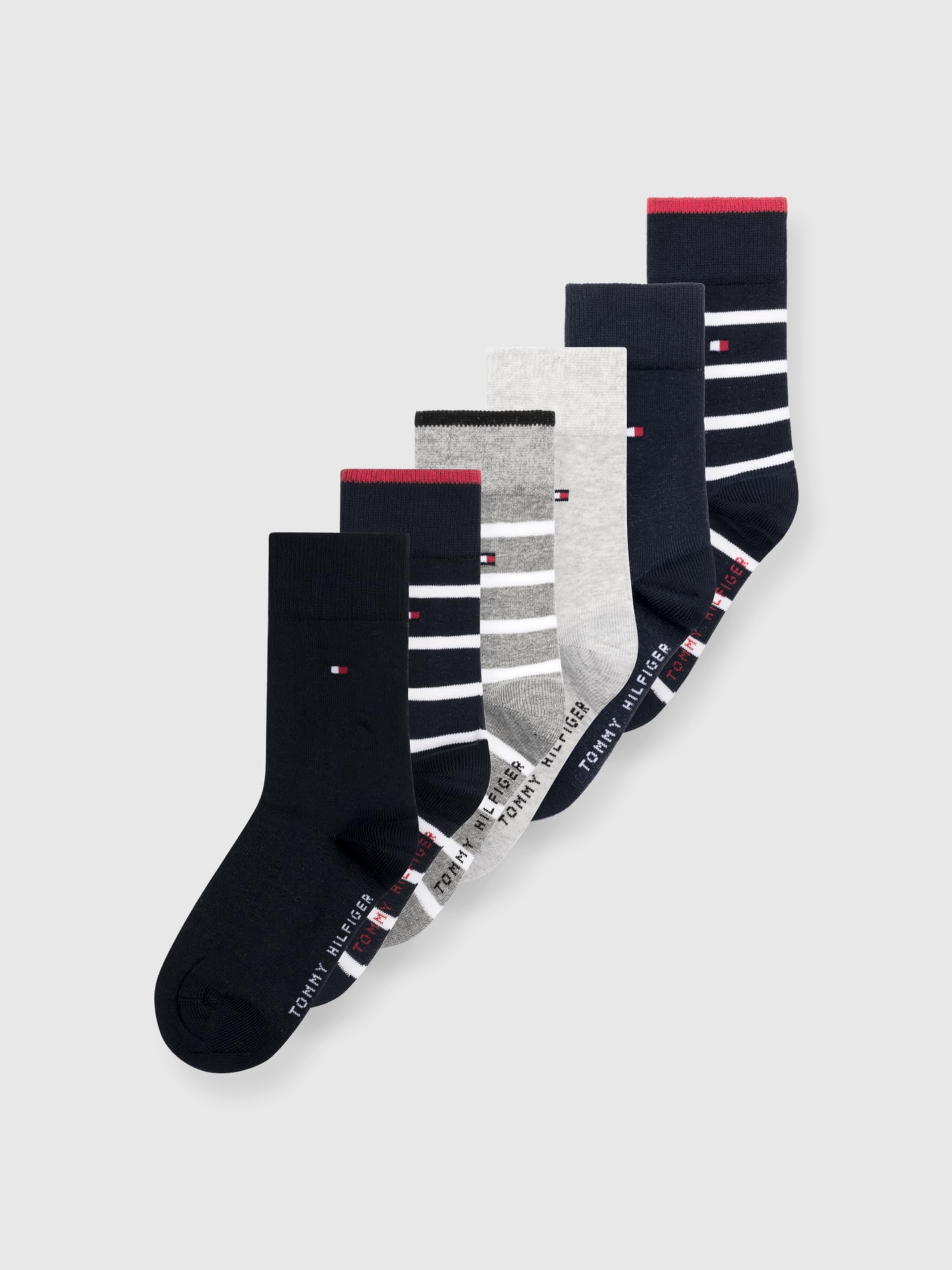 Tommy Hilfiger Breton Stripe Calcetines clásicos Unisex niños (Pack de 6)