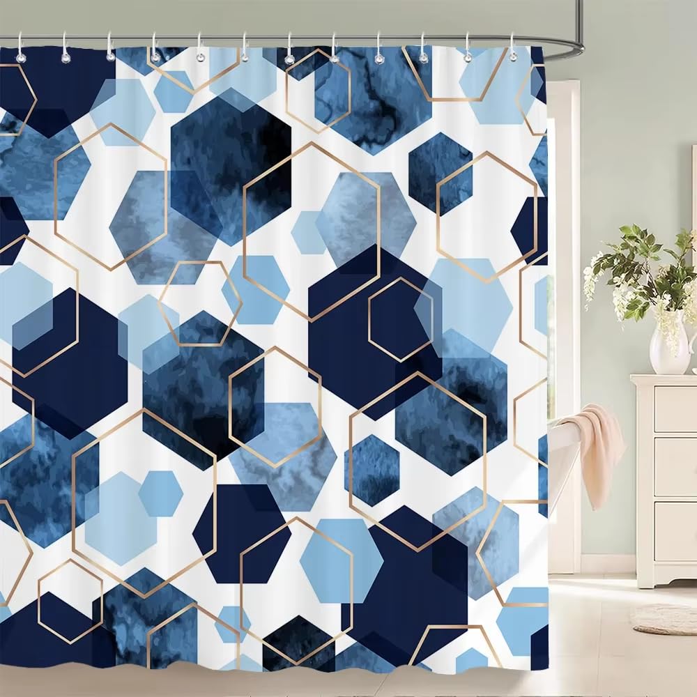 KELAIMI Abstract Geometric Shower Curtains,Modern Luxury Bathroom Curtains,Simple Aesthetic Washable Quick-Dry Bathtub Curtains Style 4 180X200Cm