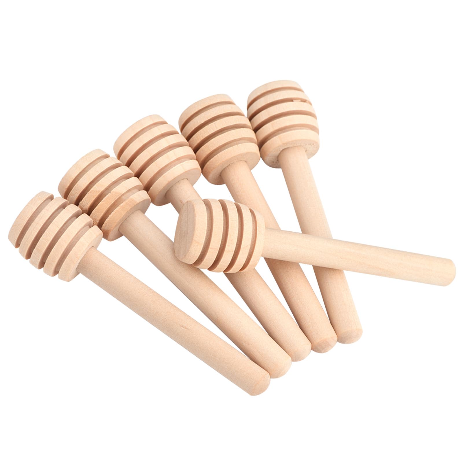 Wooden Honey Dipper Stirring Tool Set 50Pcs Mini Jar Collecting Stick Optimal Dispensing Drizzling for Home Kitchen (Mini 8CM)